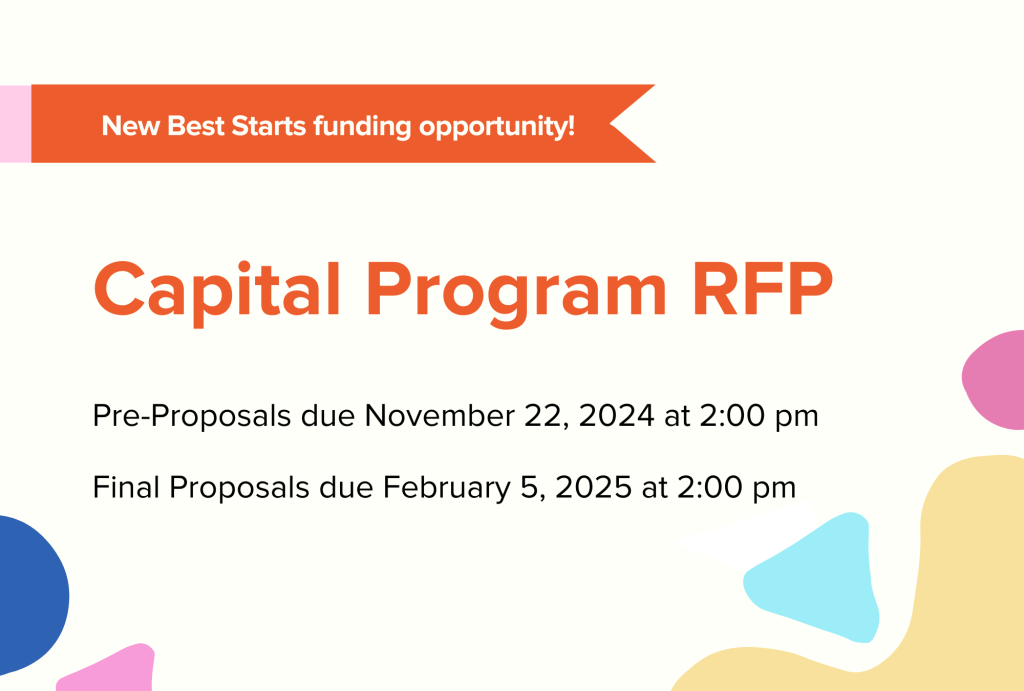 Capital Program RFP. Pre-proposals due November 22, 2024 at 2pm. Final proposals due February 5, 2025 at 2pm.